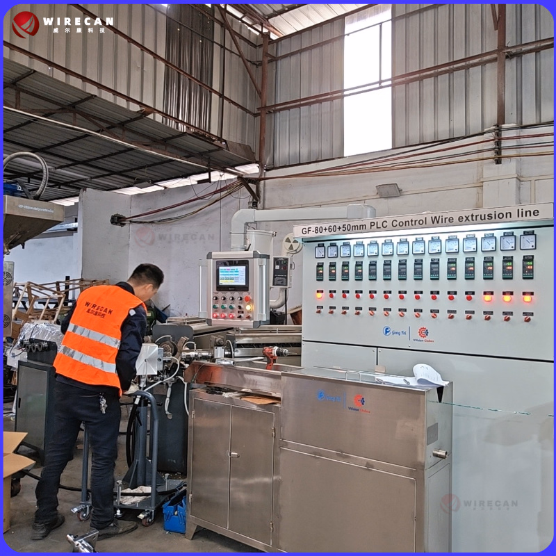 GF80+60+50mm Three Layer Co-Extrusion Line for Cable & Wire Production